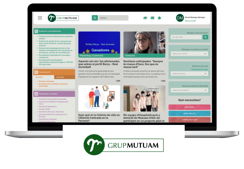 El empleado en el centro